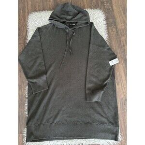 Black Tape Womens Plus Size Hooded Casual Sweater Dress Charcoal Heather Gray 3X